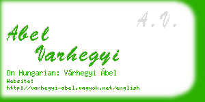 abel varhegyi business card